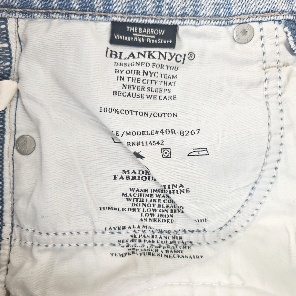 BLANK NYC Women's Life's Beach The Barrow High Rise Denim Jean Shorts Sz 24 - Picture 4 of 6